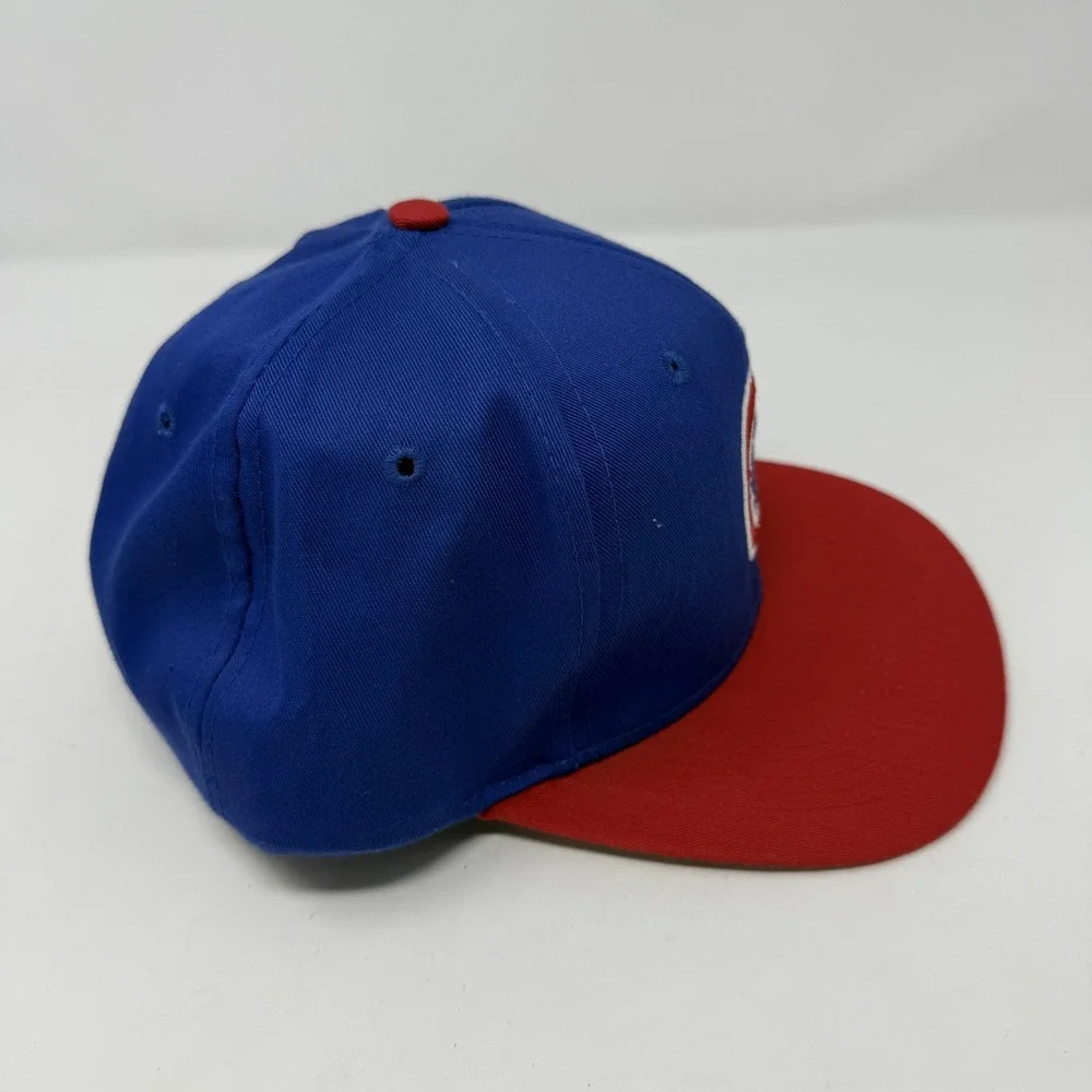 Vintage Chicago Cubs Hat Cap Snapback Mens Blue Red MLB Baseball Logo 7 90s